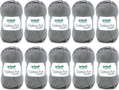 Produktbild von Geknüllte Baumwollgarnen -   - 10 Bälle von 50g Grau