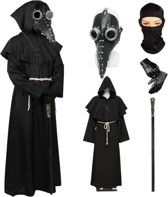 Productafbeelding van Pest doctor masker - Rekwisieten - Lange neus - Vogelsnavel - Steampunk maskers - Priesters - Robe - Handschoenen - Riem