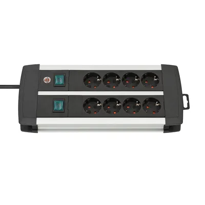 Zdjęcie produktu dla Brennenstuhl 1391000908, 3 m, Wewnętrzna, Czarny, Biały, 8 x gniazdo sieciowe, 355 mm, Czarny