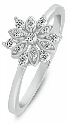 Immagine prodotto di Anello d'argento dal design elegante, con zirconi, modello RI141W - Circonferenza: 58 mm