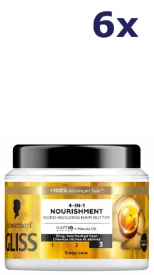 Produktbild von 6x Gliss Nutritive haarmasker Oil Nutritive Nourishment 400 ML