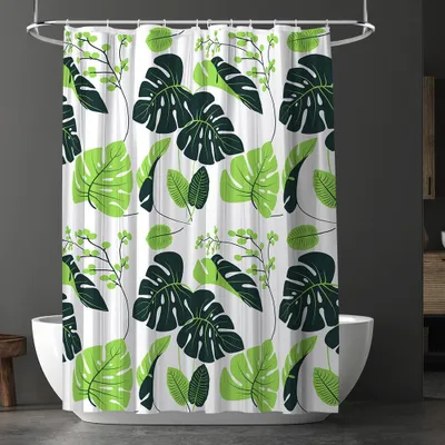 Produktbild von Duschvorhang, schimmelresistent, wasserdicht, schnelltrocknend, waschbar, PEVA-Duschvorhang 180x180 cm mit 12 Duschvorhangringen, Badezimmer-Duschvorhang (C)