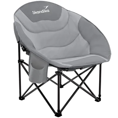 Produktbild von Skandika Moonchair Sirkka | Bequemer Campingstuhl, gepolstert, klappbar, Kühlfach, Getränkehalter, Tragegriff und Tragetasche, Anti-Rutsch-Füße