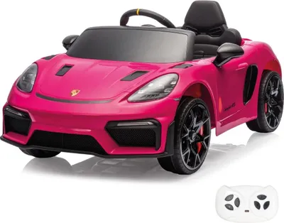 Produktbild von Porsche 718 Spyder RS Kinder Elektroauto 12V (1–5 Jahre) – Offiziell Lizenziert, mit Fernbedienung, Bluetooth & LED – Kinder Elektrofahrzeug – Rosa