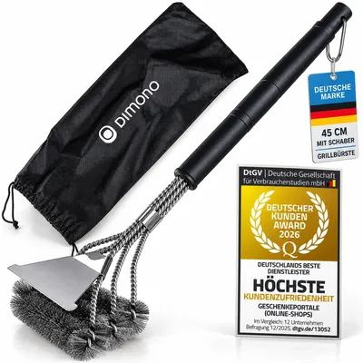 Immagine prodotto di Spazzola per barbecue - Pulizia a 360° con raschietto in acciaio inossidabile