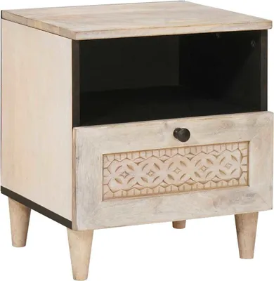 Obrázok produktu pre Nočný stolík Biela 40 x 33 x 46 cm Kompozitné drevo