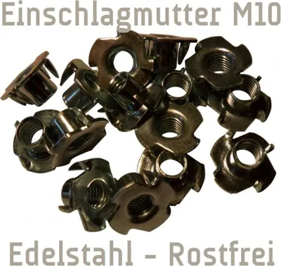 Produktbild von Einschlagmutter M10 für Kletterwände Edelstahl,