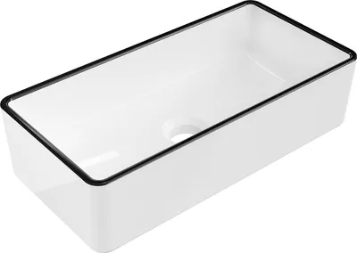 Produktbild von Mexen Nadia Aufsatzwaschbecken 46 x 23 cm, weiß/schwarzer Rand - 21614607