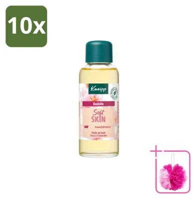 Imagen del producto de 10 unidades de aceite de baño Kneipp con extracto de flores de almendro, para piel seca y sensible, 100 ml. Pack ahorro