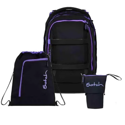 Produktbild von Satch Pack Purple Phantom Schulrucksack Set 3tlg.