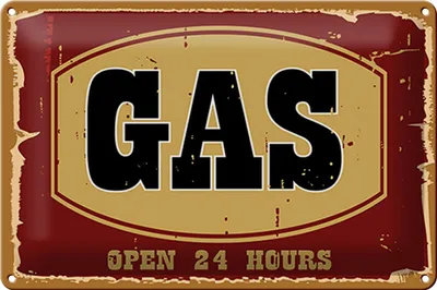 Produktbild von Blechschild Hinweis 30x20cm GAS open 24 hours