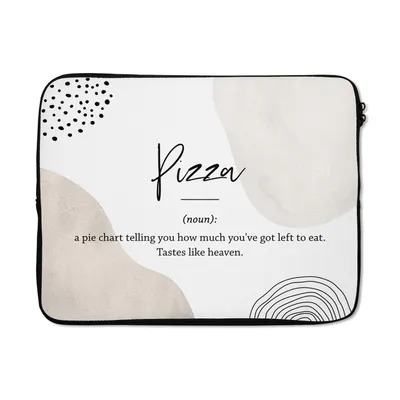 Produktbild von MuchoWow® Laptop Hülle 15 Zoll Wörterbuch - Zitate - Pizza - Sprichwörter - Pizza Definition Laptoptasche - Laptoptasche - Sleeve - Rundum-Schutz