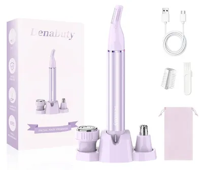 Productafbeelding van Scheerapparaat dames, 3-in-1: trimmer voor vrouwen, gezichtsbehaartrimmer, neus- en baardtrimmer, en wenkbrauwtrimmer. Elektrisch scheerapparaat voor dames, geschikt voor gezicht en wenkbrauwen