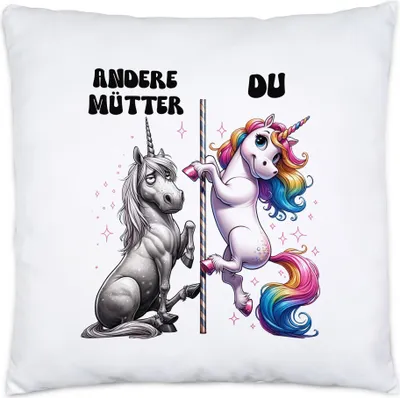 Produktbild von Andere Mütter Du Einhorn Kissen Inkl. Füllung Muttertag Tochter Sohn Spaß