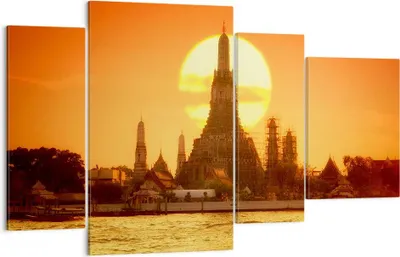 Produktbild von Bild auf Leinwand - Leinwandbild - Tempel Asien - 120x70cm - Wand Bild - Wanddeko - Wandbilder - Leinwanddruck - Bilder - Kunstdruck - Wanddekoration - Leinwand bilder - Wandkunst - DL120x70-3420
