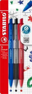 Image de STABILO 6033/3-1 STABILO Stylo à bille à pression Pointball Colorful, coffret de 3
