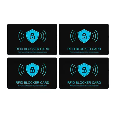 Produktbild von 4x RFID Blocker Schutzkarte – NFC Schutzkarte für EC- &  Kreditkarten – Datenschutzkarte