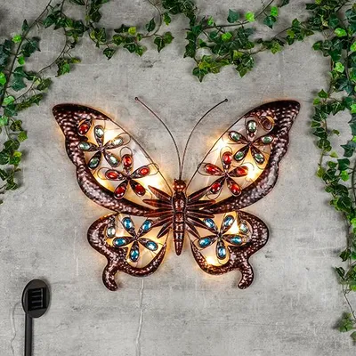 Produktbild von HI Garten-Wandleuchte LED Solar Juwelen-Schmetterling