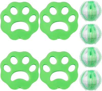 Produktbild von Haarfänger Set, 4 Haarfallen und 4 Sammelbälle, wiederverwendbar, für Kleidung