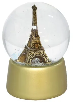 Produktbild von Eiffelturm Wasserkugel Figur - aus Paris - 10 x 13 cm - Frankreich Thema - Dekoration