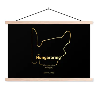Produktbild von MuchoWow® Textilposter Hungaroring - F1 - Rennstrecke 60x40 cm mit holzfarbenen Rahmen - Bilder