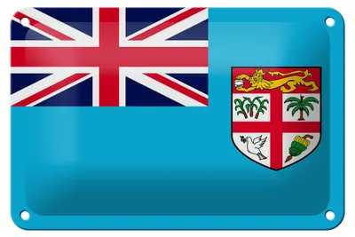 Produktbild von Blechschild Flagge Fidschis 18x12cm Flag of Fiji Dekoration