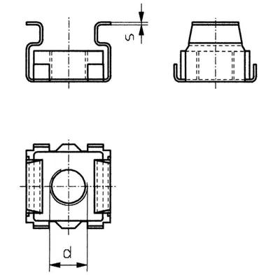 Produktbild von TOOLCRAFT 521835 Käfigmuttern M6 Stahl 10 St.