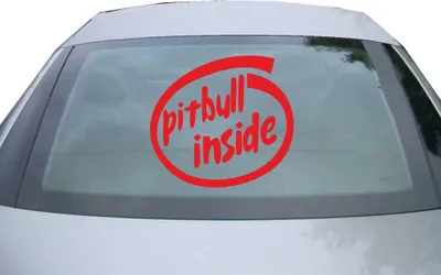 Produktbild von Indigos UG - Aufkleber Heckscheibe & Motorklappe DE2332 - rot - 600x553 mm - Pitbull inside - Auto Scheiben Fenster Heckklappe Tuning Racing JDM - Die cut
