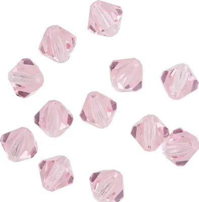 Produktbild von Glasschliffglitzerperlen, 6 mm, 12 Stück Light Rose