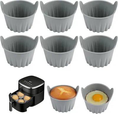 Produktbild von 6 Stück Silikonformen für Eier, Auflaufförmchen für Heißluftfritteuse