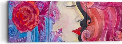 Produktbild von Bild auf Leinwand - Leinwandbild - Frau Abstraktion - 90x30cm - Wand Bild - Wanddeko - Wandbilder - Leinwanddruck - Bilder - Kunstdruck - Wanddekoration - Leinwand bilder - Wandkunst - CA90x30-4005