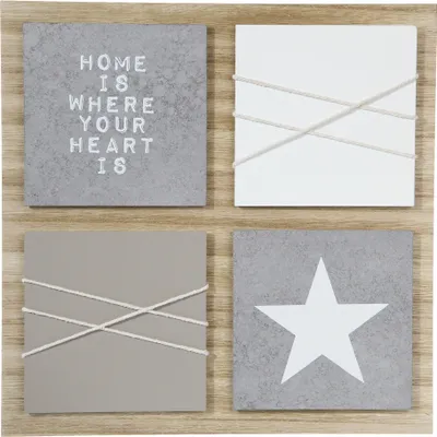 Produktbild von 3D Bild Pinnwand Bildergalerie Collage Holz Shabby Dekobild Memoboard 28 x 28 cm