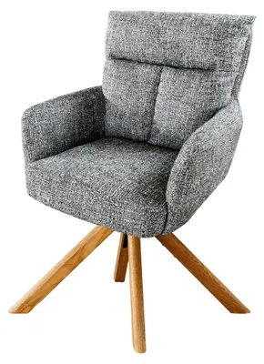Produktbild von Drehbarer Stuhl Big George - grün - Strukturstoff - Eichenholz mit Armlehne