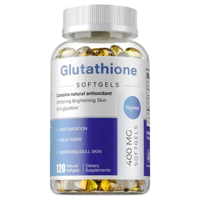 Image de Glutathion 400 mg (120 gélules) Complément alimentaire, peau, éclaircissement de la peau, anti-âge, antioxydant, réduction des rides