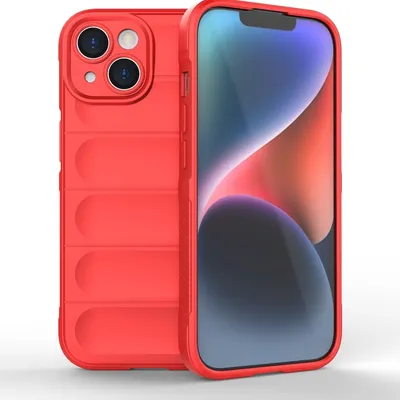 Produktbild von Mobigear Bumpy iPhone 15 Hülle Flexibles TPU Backcover - Rot