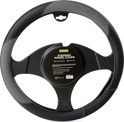 Produktbild von RIDEX 4791A0162 Lenkradbezug Polyurethan Ø37-39cm Schwarz/Grau Lenkradhülle