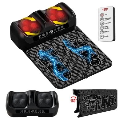 Produktbild von EMS Shiatsu Fußmassagegerät Durchblutungsstimulator Wärme&Rotlicht(Füße&Beine,Kabelloses elektrisches Fußmassagegerät,mit 5D-Shiatsu-Massagefunktion)