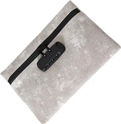 Image de INF Portefeuille Antivol à Cadenas: Sécurisez Vos Objets de Valeur, Portable Gris