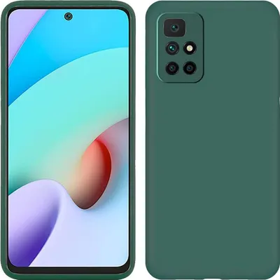 Produktbild von Redmi 10 Hülle, Flüssig Silikon Weich Gummi Schutzhülle für Xiaomi Redmi 10 Nachtgrün