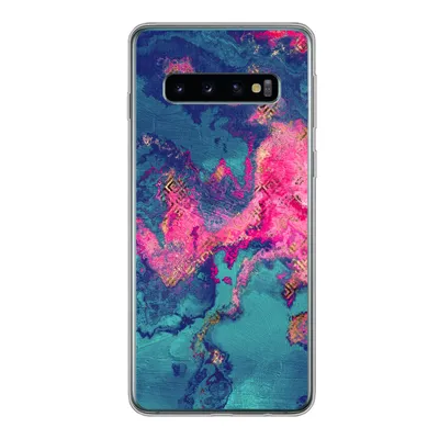 Produktbild von MuchoWow® Handyhülle Schutzhülle Hülle für Samsung Galaxy S10 Marmor - Farbe - Rosa - Blau Silikon Softcase Handy Hülle - Handytasche