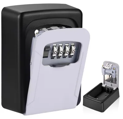 Image de Omgoods - Boîte à clés résistante aux intempéries, avec code à 4 chiffres, pour une utilisation en extérieur