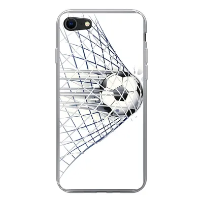 Produktbild von MuchoWow® Handyhülle Schutzhülle Hülle für iPhone 8 Eine Illustration eines Fußballs, der ins Tor geht - Jungen - Mädchen - Kinder Silikon Softcase Handy Hülle - Schutzhaube