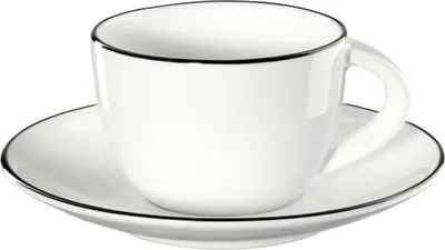 Imagen del producto de ASA Selection, línea negra, taza de espresso con platillo, altura 4 cm