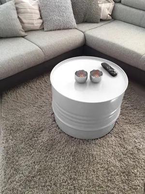 Immagine prodotto di Tavolino di design Barrel Tavolino di design Barrel bianco Ø 57 cm