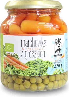 Produktbild von Karotten mit Erbsen in Salzlake Europa 340g