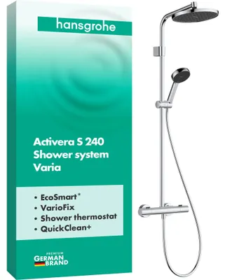 Duschsystem Activera S, Regendusche 240 mm, Thermostat, Chrom