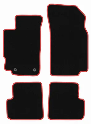 Image de Tapis de sol en moquette pour Peugeot 406 1995-2004 (berline/break) – jeu 4 pièces, noir/rouge, sur mesure – Wielganizator CARLUX