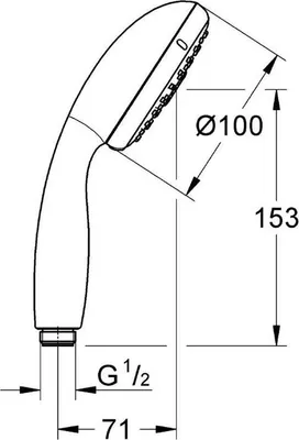 Produktbild von Grohe Tempesta Handbrause III Nachfolgemodell 110 vchr., 3 Strahlarten Rain, RainO2, Massage, Brausekopf, Durchmesser: 100 mm,