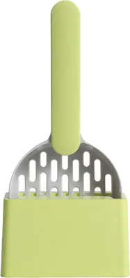 Produktbild von Katzenstreuschaufel, groß, ABS, tragbar, langlebig, für Zuhause, Grau und Grün