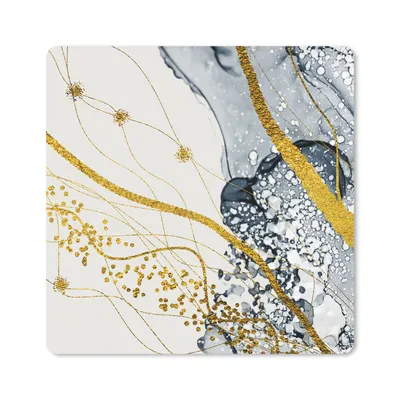 Produktbild von MuchoWow® Mauspad Mousepad Abstrakt - Gold - Natur - Kunst 30x30 cm - Mousepads - Maus Mat - Pad - Mausunterlage - Gaming - Schulsachen